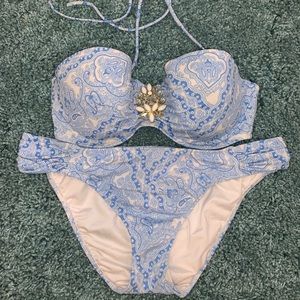 Blue paisley bikini VS TOP ONLY